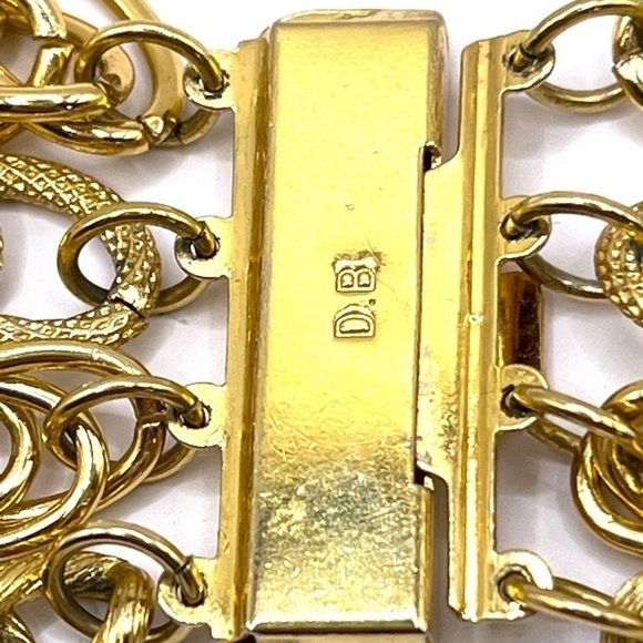 Multi stranded Gold Tone Necklace Chain Link Big Bold Statement Necklace Mobwife - Picture 12 of 14